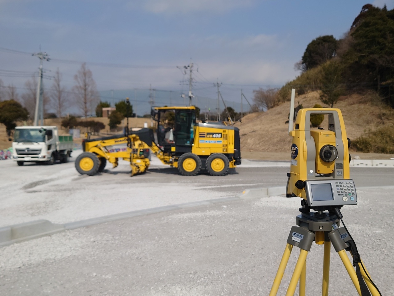 路盤敷均し状況（ICT活用）